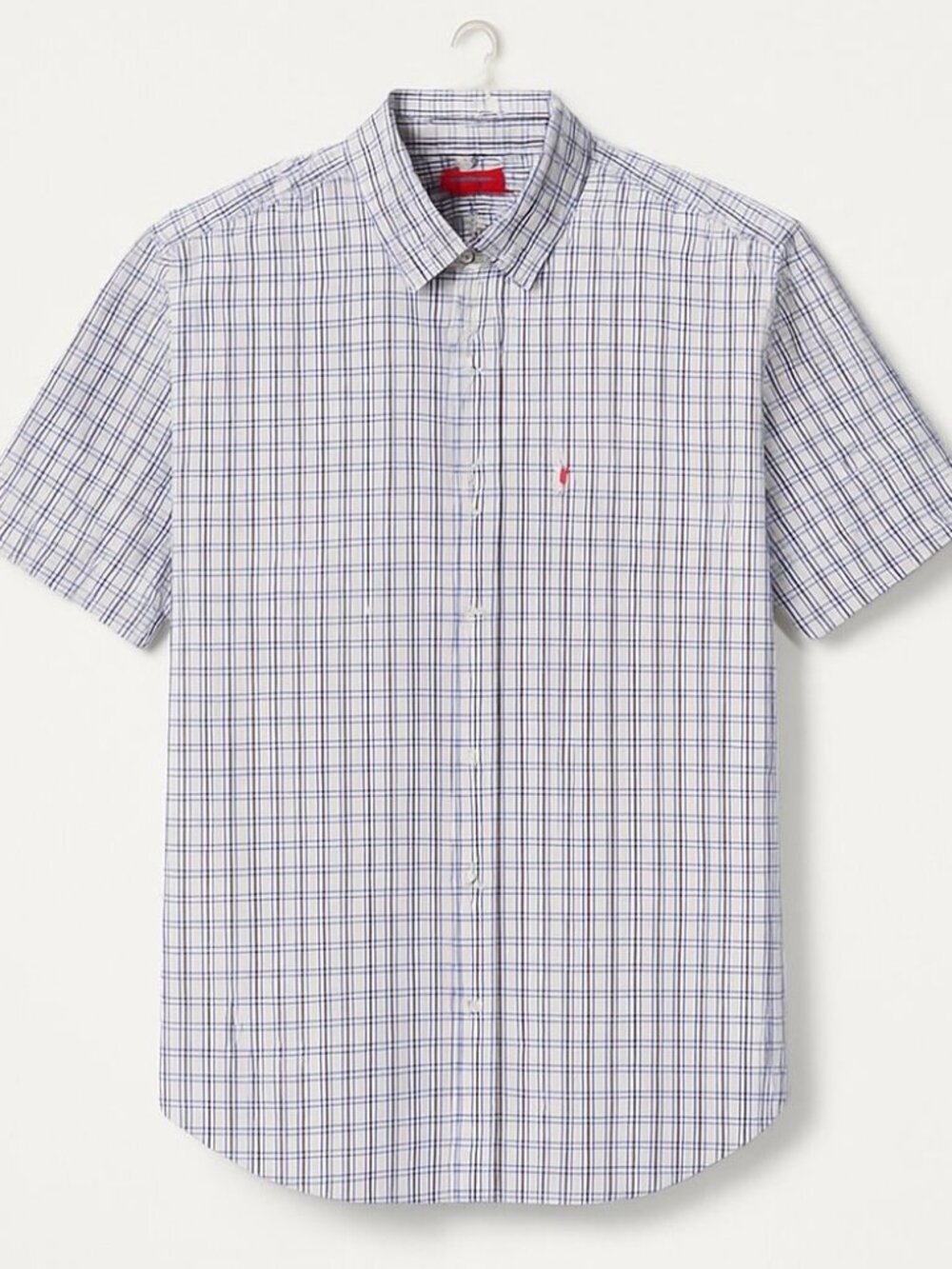 IZOD Shirt - Men's Medium - Blue Revival Plaid Button-Down Short Sleeve - Picture 2 of 5